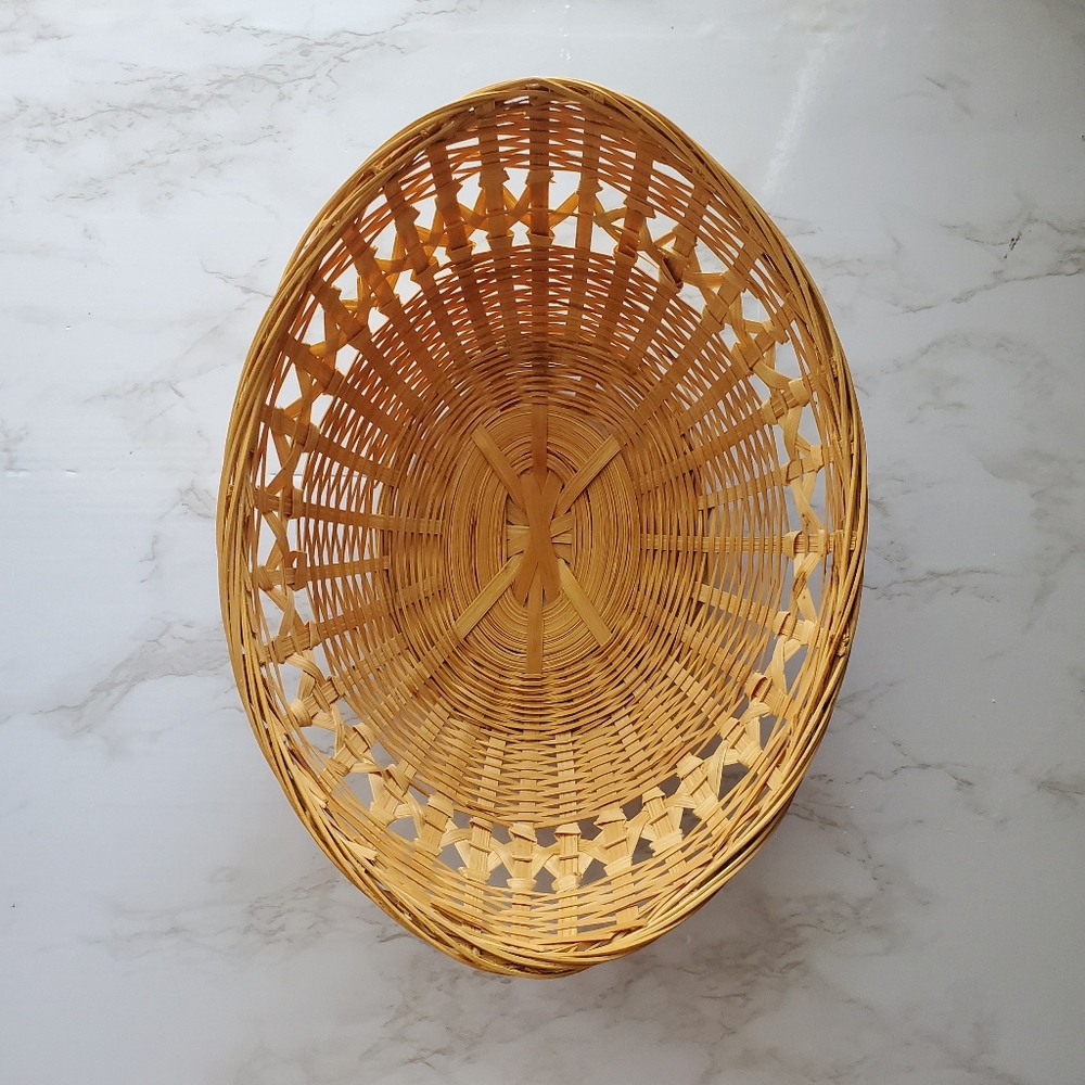 Boho Oval Wicker Basket for Basket Wall - Picture 2 of 6